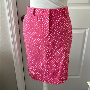Brooks Brothers 346 Pink Polka Dot Skirt Cotton Denim NWOT SZ 12